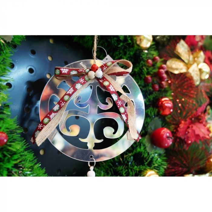 Ornament brad, Flippy, Rotund, Argintiu, Lucios, 14*26CM, Acril, Interior/ Exterior [7]