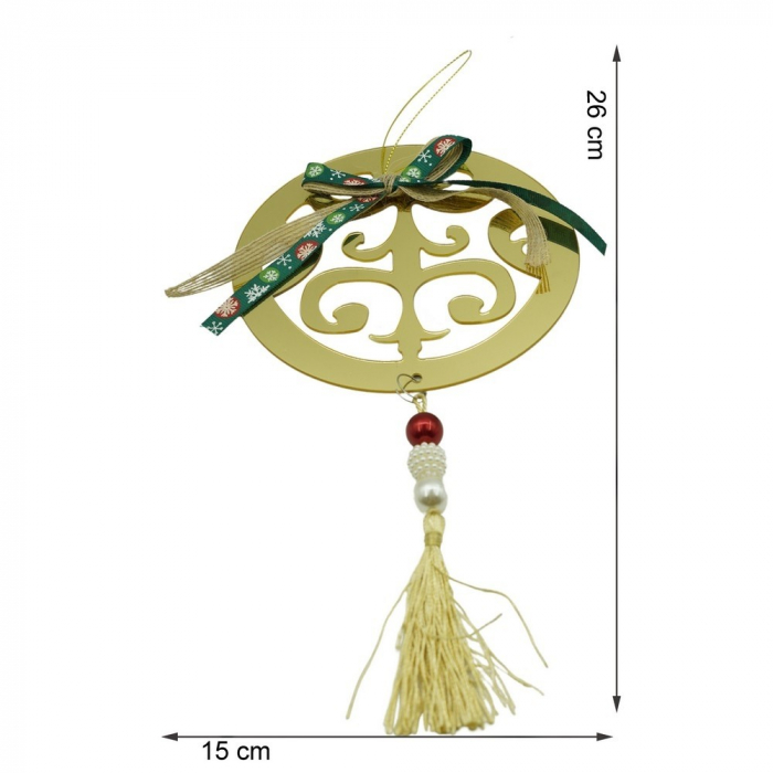 Ornament brad, Flippy, Rotund, Auriu, Lucios, 15*26CM, Acril, Interior/ Exterior [11]