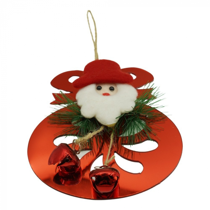Ornament brad, Flippy, Rotund cu clopotei, Rosu, Lucios, 15*20CM, Acril, Interior/ Exterior [1]