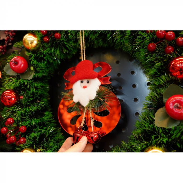 Ornament brad, Flippy, Rotund cu clopotei, Rosu, Lucios, 15*20CM, Acril, Interior/ Exterior [7]