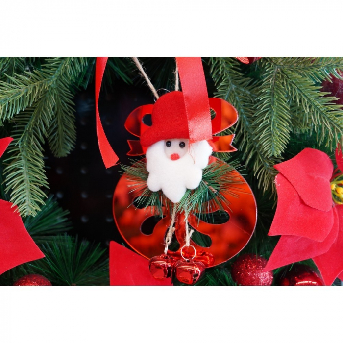 Ornament brad, Flippy, Rotund cu clopotei, Rosu, Lucios, 15*20CM, Acril, Interior/ Exterior [9]