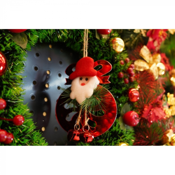 Ornament brad, Flippy, Rotund cu clopotei, Rosu, Lucios, 15*20CM, Acril, Interior/ Exterior [8]
