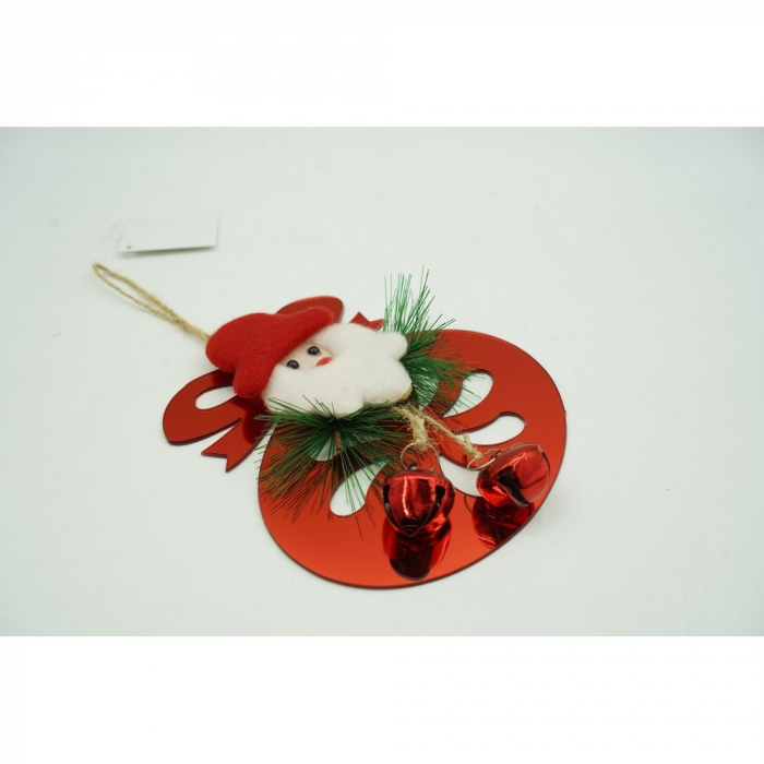 Ornament brad, Flippy, Rotund cu clopotei, Rosu, Lucios, 15*20CM, Acril, Interior/ Exterior [10]