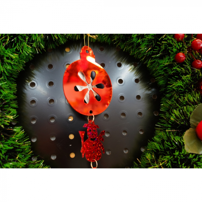 Ornament brad, Flippy, Rotund, Om de zapada, Rosu, Lucios, 10*28CM, Acril, Interior/ Exterior [4]