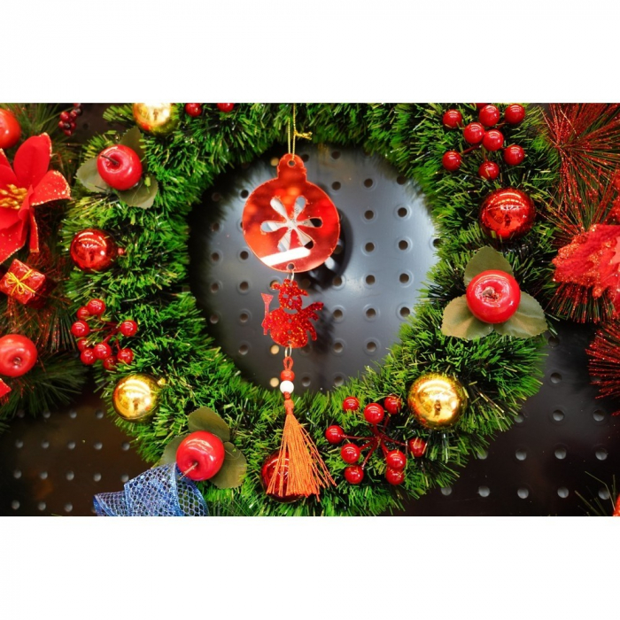Ornament brad, Flippy, Rotund, Om de zapada, Rosu, Lucios, 10*28CM, Acril, Interior/ Exterior [8]