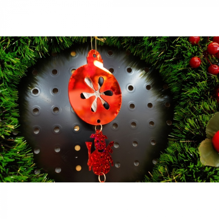 Ornament brad, Flippy, Rotund, Om de zapada, Rosu, Lucios, 10*28CM, Acril, Interior/ Exterior [9]