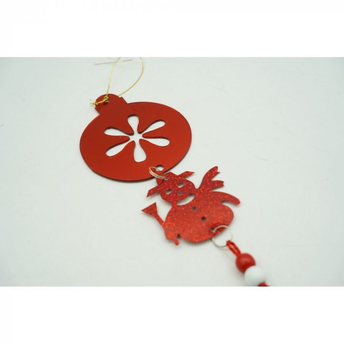 Ornament brad, Flippy, Rotund, Om de zapada, Rosu, Lucios, 10*28CM, Acril, Interior/ Exterior [10]