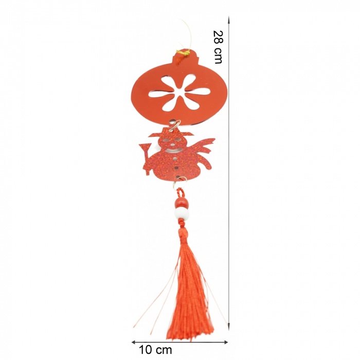 Ornament brad, Flippy, Rotund, Om de zapada, Rosu, Lucios, 10*28CM, Acril, Interior/ Exterior [6]