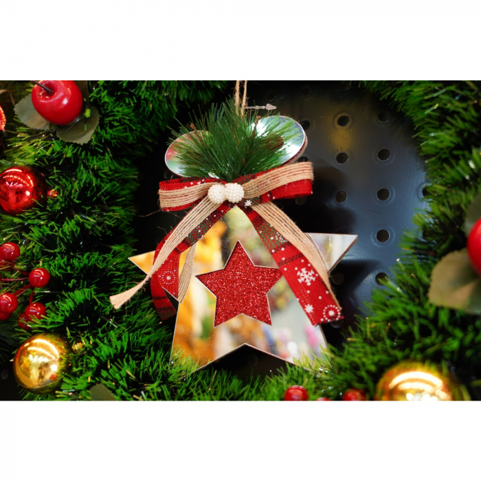 Ornament brad, Flippy, Stea, Argintiu, Lucios, 14*17CM, Acril, Interior/ Exterior [2]