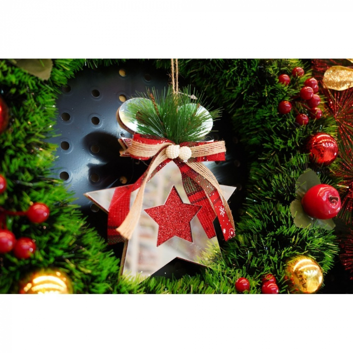 Ornament brad, Flippy, Stea, Argintiu, Lucios, 14*17CM, Acril, Interior/ Exterior [8]