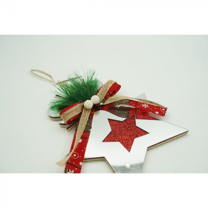 Ornament brad, Flippy, Stea, Argintiu, Lucios, 14*17CM, Acril, Interior/ Exterior [5]