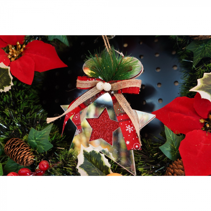 Ornament brad, Flippy, Stea, Argintiu, Lucios, 14*17CM, Acril, Interior/ Exterior [4]