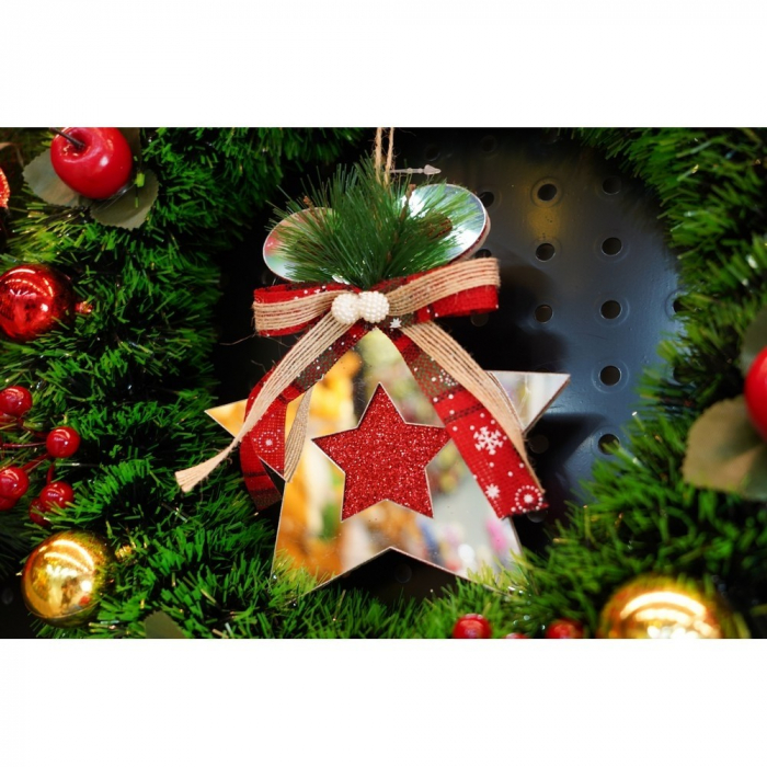 Ornament brad, Flippy, Stea, Argintiu, Lucios, 14*17CM, Acril, Interior/ Exterior [7]