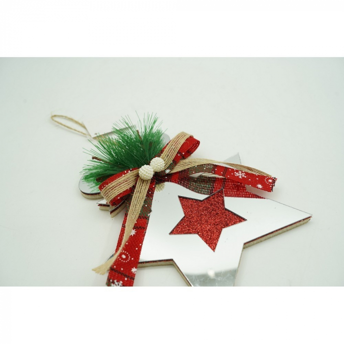 Ornament brad, Flippy, Stea, Argintiu, Lucios, 14*17CM, Acril, Interior/ Exterior [10]