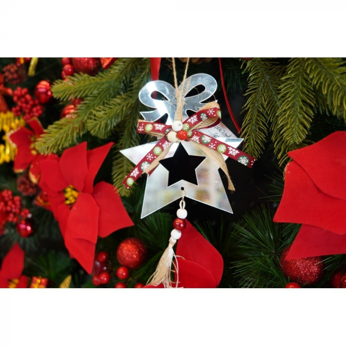 Ornament brad, Flippy, Stea, Argintiu, Lucios, 14*26CM, Acril, Interior/ Exterior [10]