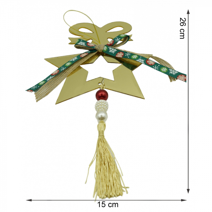Ornament brad, Flippy, Stea, Auriu, Lucios, 15*26CM, Acril, Interior/ Exterior [6]