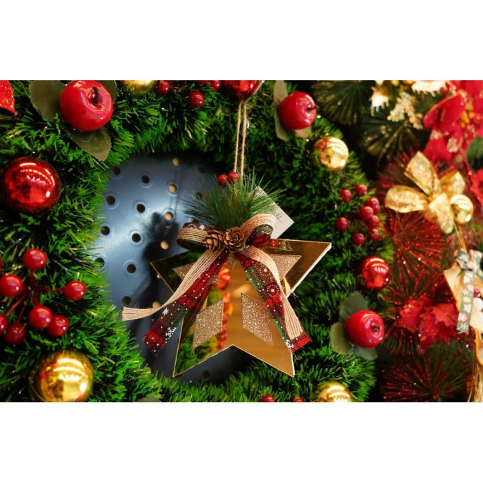 Ornament brad, Flippy, Stea, Auriu, Lucios, 17*17CM, Acril, Interior/ Exterior [8]