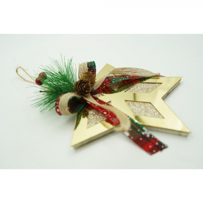 Ornament brad, Flippy, Stea, Auriu, Lucios, 17*17CM, Acril, Interior/ Exterior [5]