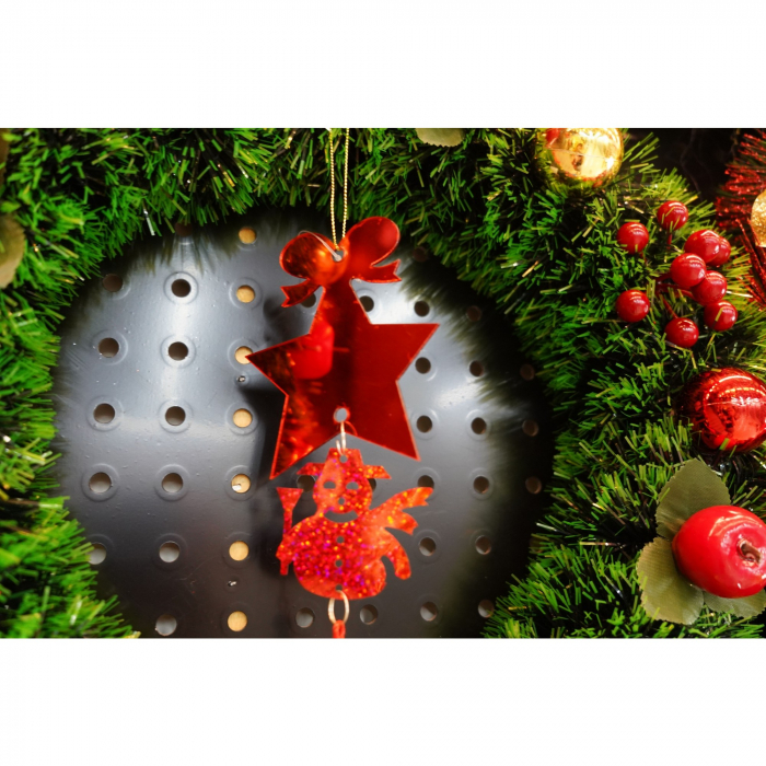 Ornament brad, Flippy, Stea, Om de zapada, Rosu, Lucios, 10*28CM, Acril, Interior/ Exterior [3]