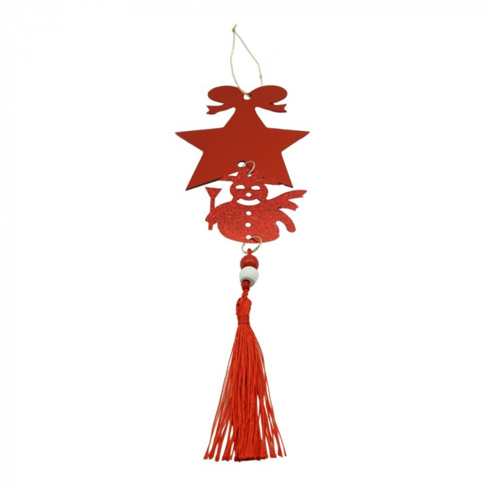 Ornament brad, Flippy, Stea, Om de zapada, Rosu, Lucios, 10*28CM, Acril, Interior/ Exterior [1]