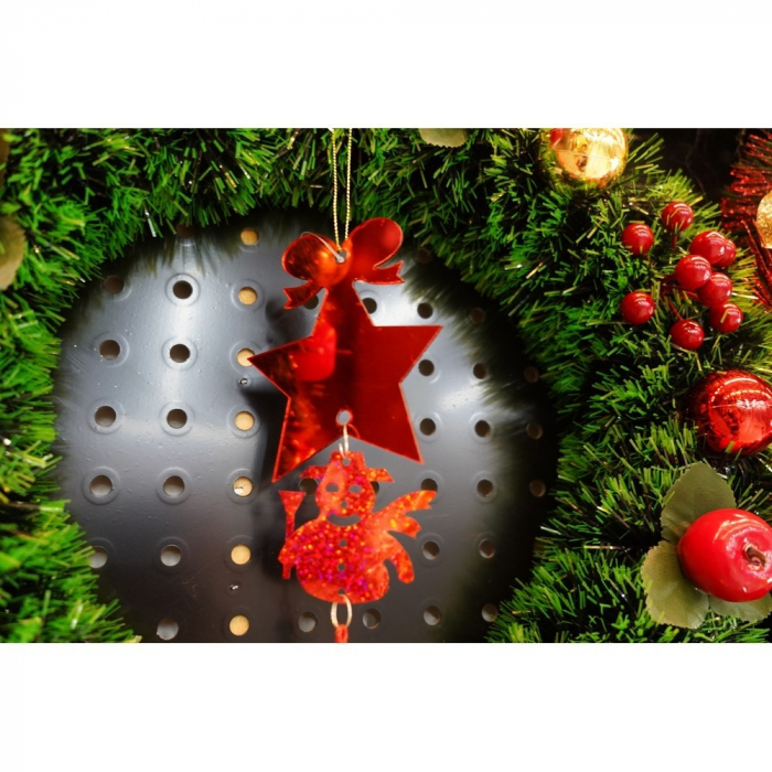 Ornament brad, Flippy, Stea, Om de zapada, Rosu, Lucios, 10*28CM, Acril, Interior/ Exterior [8]