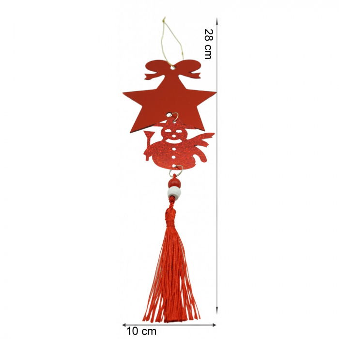 Ornament brad, Flippy, Stea, Om de zapada, Rosu, Lucios, 10*28CM, Acril, Interior/ Exterior [6]