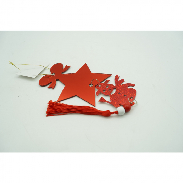 Ornament brad, Flippy, Stea, Om de zapada, Rosu, Lucios, 10*28CM, Acril, Interior/ Exterior [5]