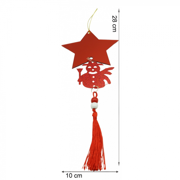Ornament brad, Flippy, Stea, Om de zapada, Rosu, Lucios, 10*28CM, Acril, Interior/ Exterior [5]