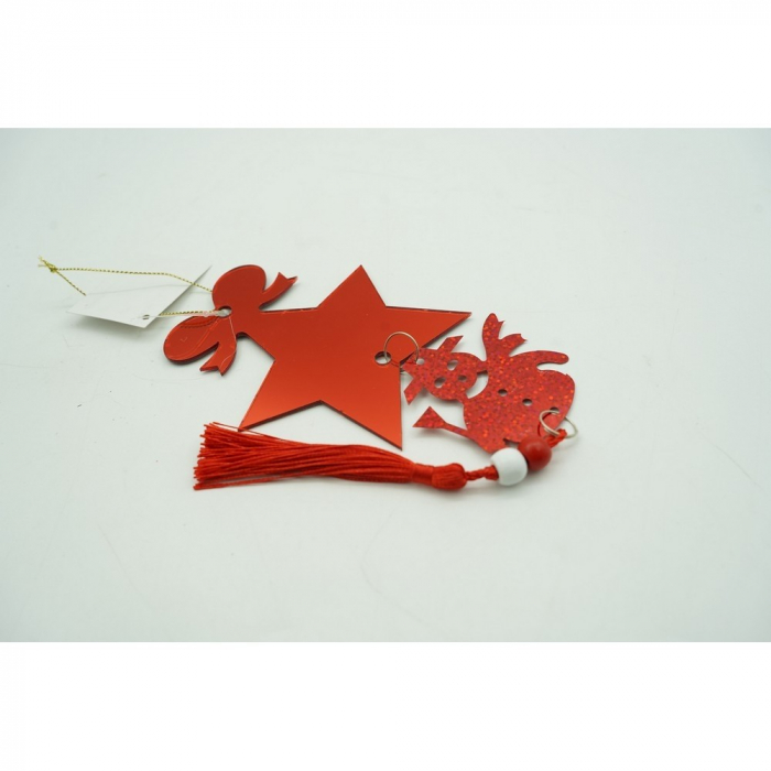 Ornament brad, Flippy, Stea, Om de zapada, Rosu, Lucios, 10*28CM, Acril, Interior/ Exterior [10]