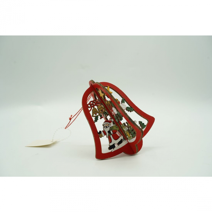 Ornament de brad clopotel, Flippy, multicolor, lemn, 10.5x9.5 cm [5]
