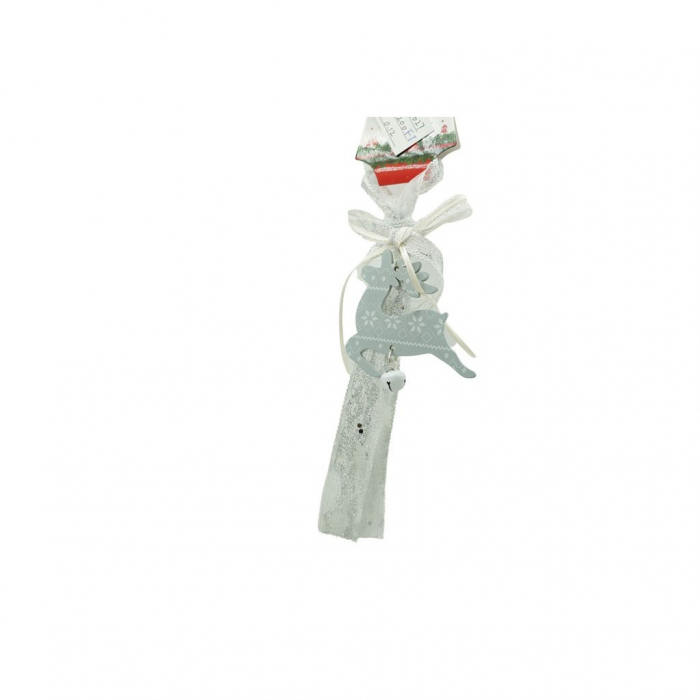 Ornament de brad craciun cerb, Flippy, gri, lemn, 25 cm [4]