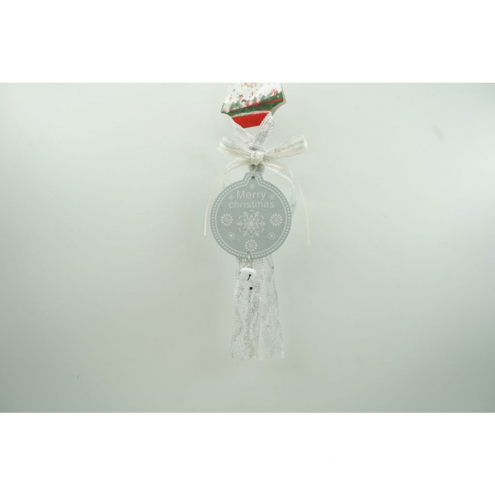 Ornament de brad medalion, Flippy, gri, lemn, 25 cm [1]