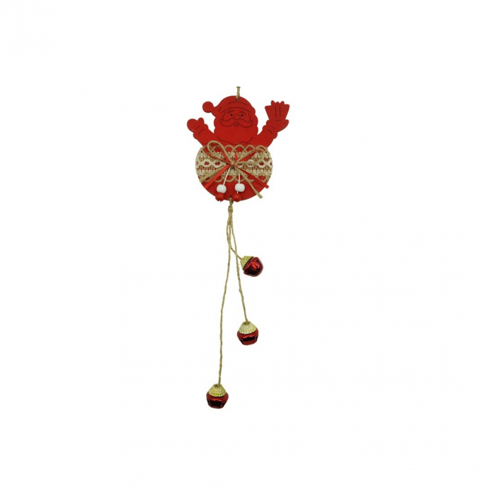 Ornament de brad Mos Craciun, Flippy, rosu, lemn/textil, 36 cm [2]