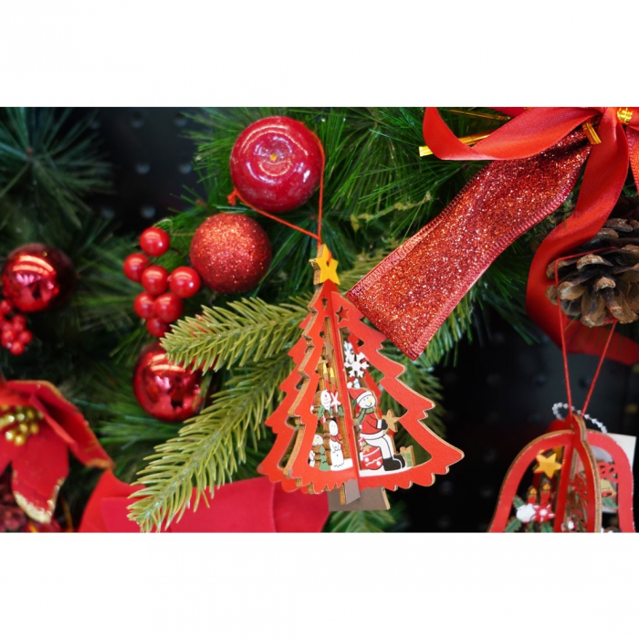 Ornament de brad mos craciuni in brad, Flippy, multicolor, lemn, 10.5x9.5 cm [4]