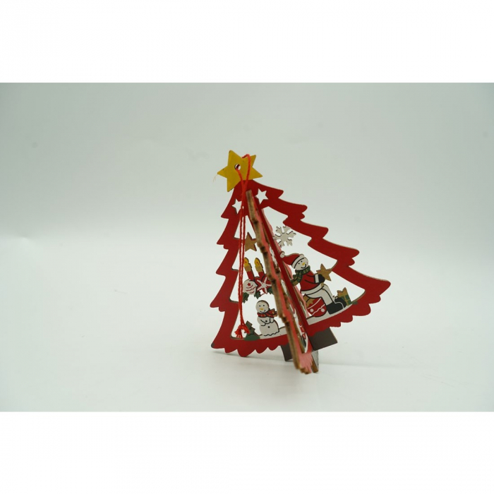 Ornament de brad mos craciuni in brad, Flippy, multicolor, lemn, 10.5x9.5 cm [5]
