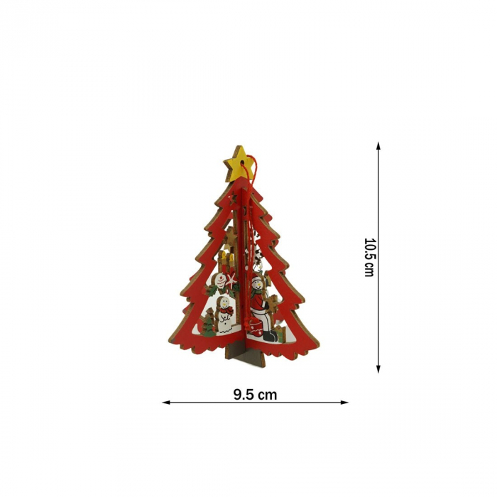 Ornament de brad mos craciuni in brad, Flippy, multicolor, lemn, 10.5x9.5 cm [6]