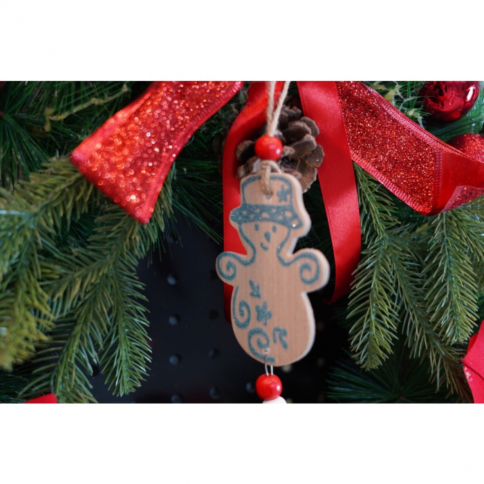 Ornament de brad om de zapada, Flippy, multicolor, lemn, 17 cm [4]