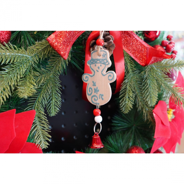 Ornament de brad om de zapada, Flippy, multicolor, lemn, 17 cm [3]