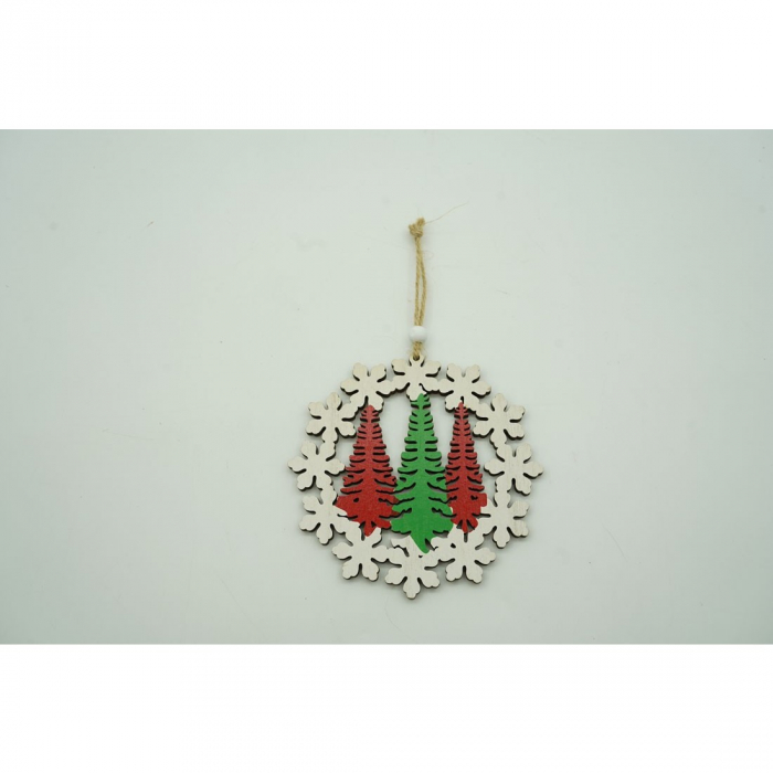 Ornament de brad trei brazi, Flippy, multicolor, lemn, 12 cm [5]