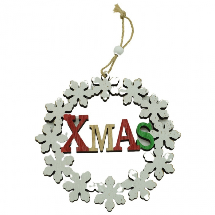 Ornament de brad Xmas, Flippy, multicolor, lemn, 12 cm [1]