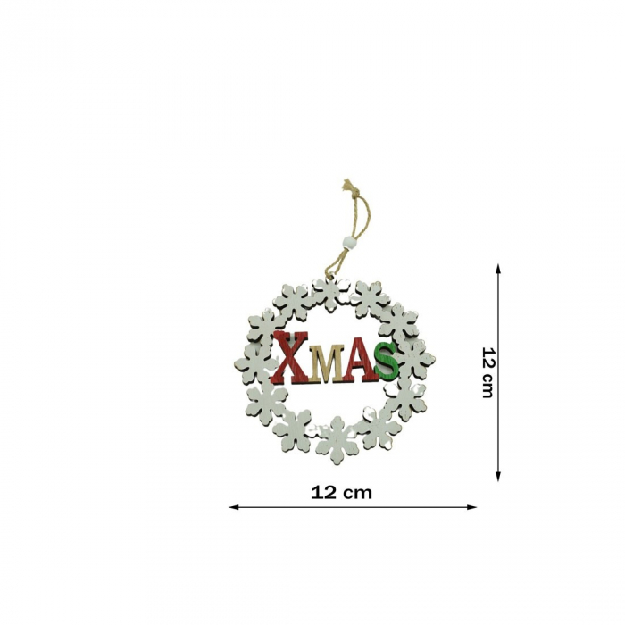 Ornament de brad Xmas, Flippy, multicolor, lemn, 12 cm [5]