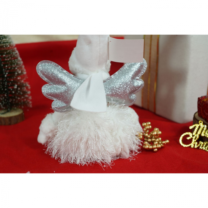 Ornament de Craciun ingeras, Flippy, alb/gri, textil, 51 cm [9]
