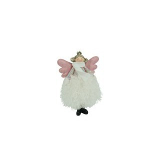 Ornament de Craciun ingeras, Flippy, alb, textil, 26 cm [3]