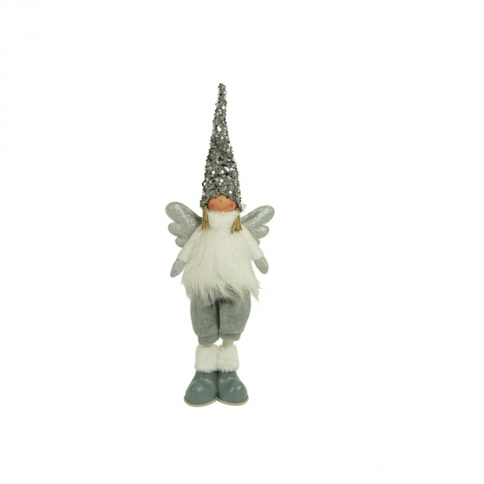 Ornament de Craciun ingeras model 2, Flippy, alb/gri, textil, 53 cm [1]