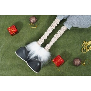 Ornament de Craciun ren cu picioare telescopice, Flippy, gri/alb, textil, 100 cm [11]
