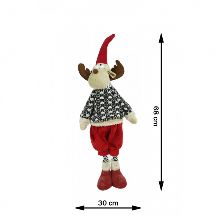Ornament de Craciun ren, Flippy, multicolor, textil, 68 cm [10]