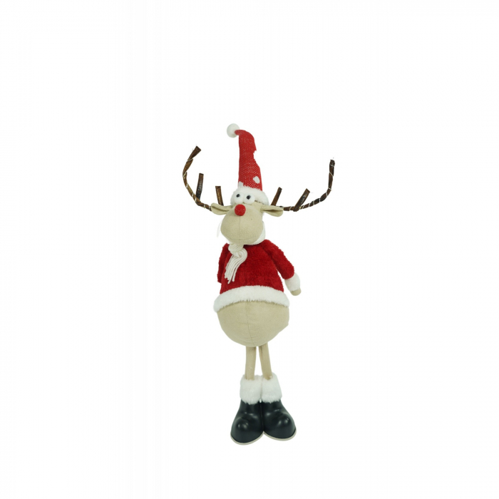 Ornament de Craciun ren, Flippy, rosu/alb, textil, 55 cm [1]