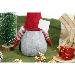 Ornament de Craciun spiridus cu palarie rosie, Flippy, rosu/gri, textil, 31 cm [8]