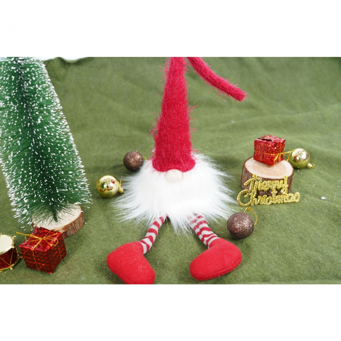 Ornament de Craciun spiridus, Flippy, alb/rosu, textil, 52 cm [3]