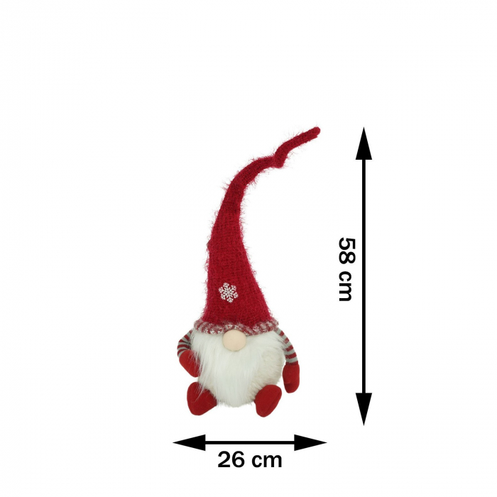 Ornament de Craciun spiridus, Flippy, gri/alb, textil, 58 cm [13]
